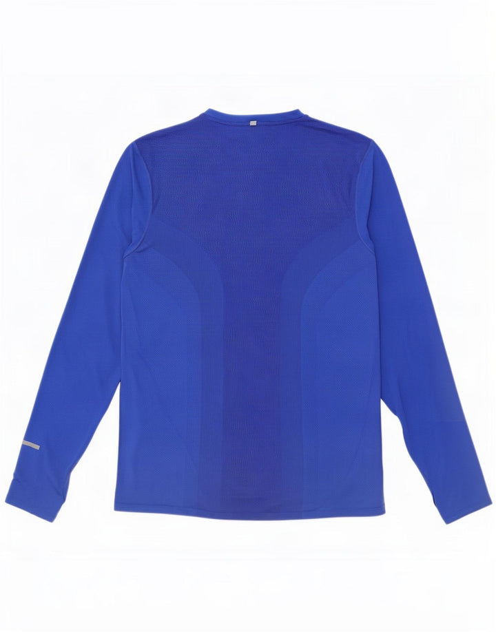 Maglia Nike Dri Fit da uomo a maniche lunghe in poliestere blu medio