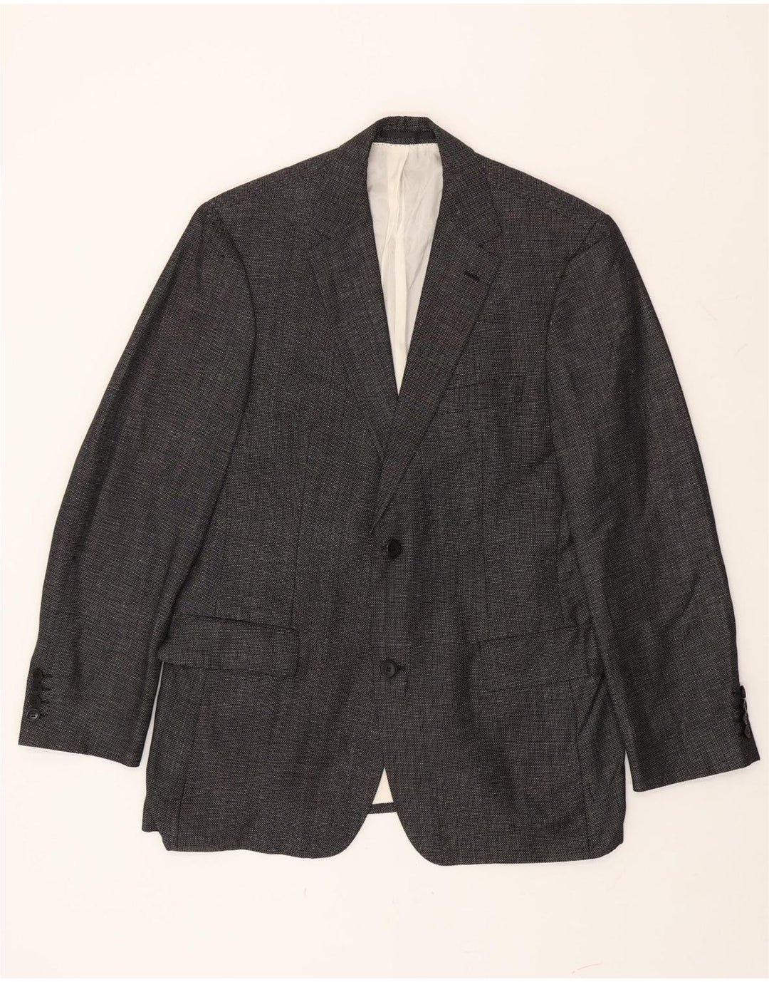 Giacca blazer da uomo a 2 bottoni Hugo Boss EU 50 grande lana vergine grigia