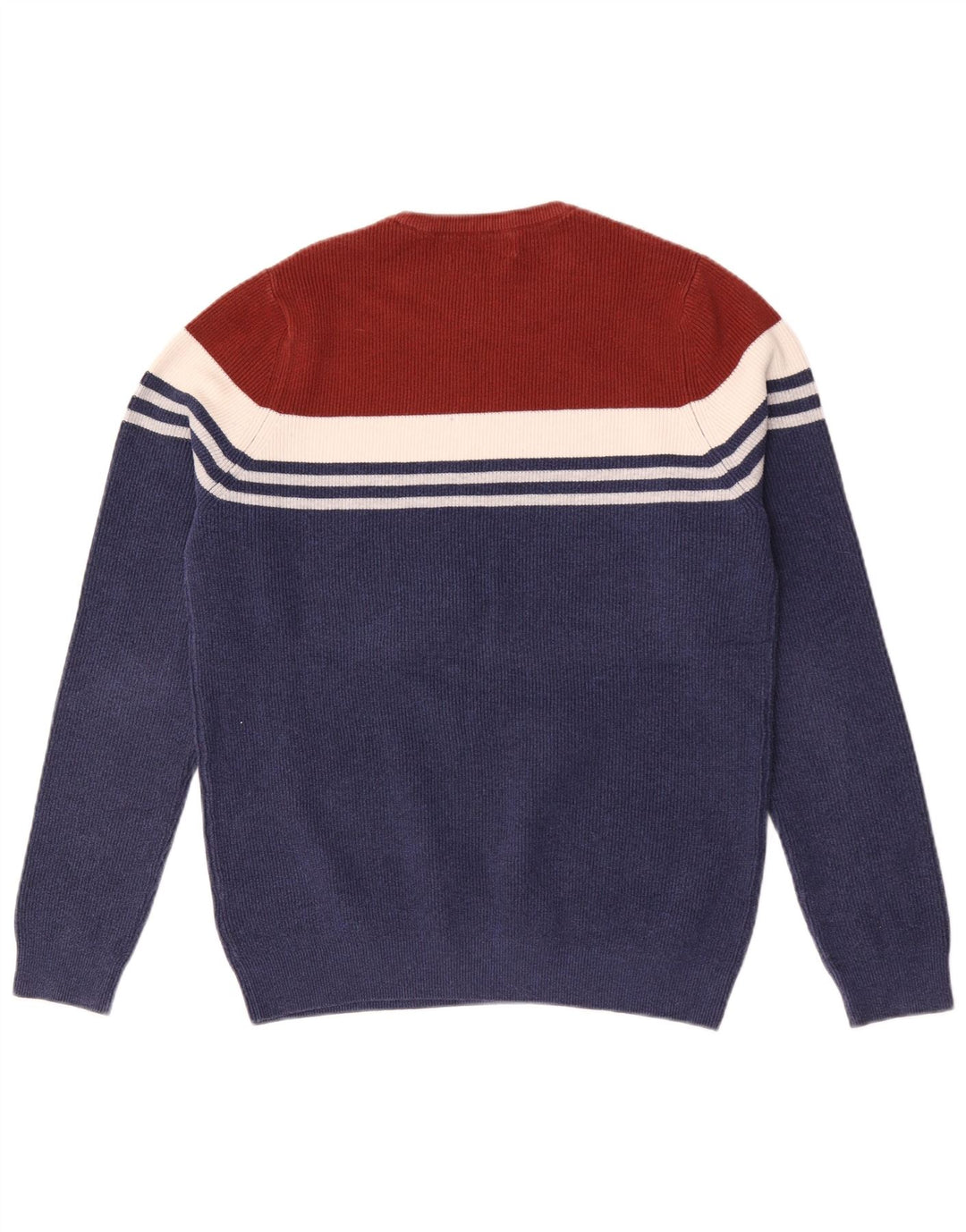Maglione maglione girocollo da uomo Marks & Spencer color block medio blu navy