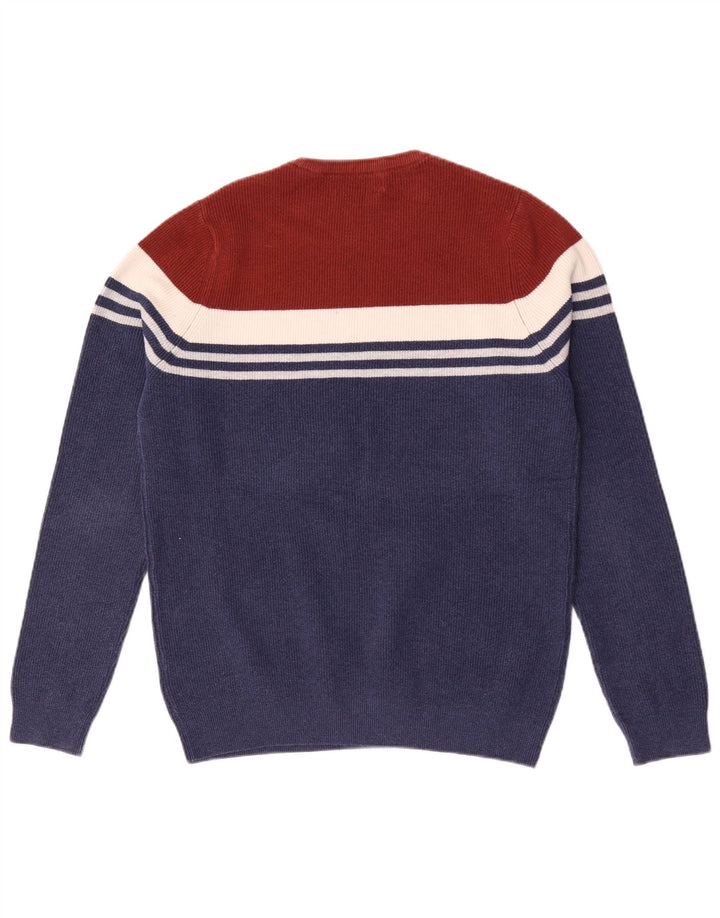Maglione maglione girocollo da uomo Marks & Spencer color block medio blu navy