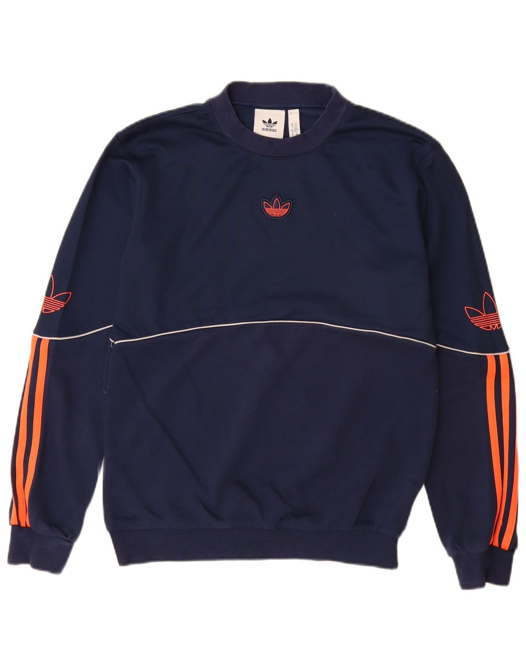 Felpa grafica da uomo ADIDAS maglione XS blu navy in cotone