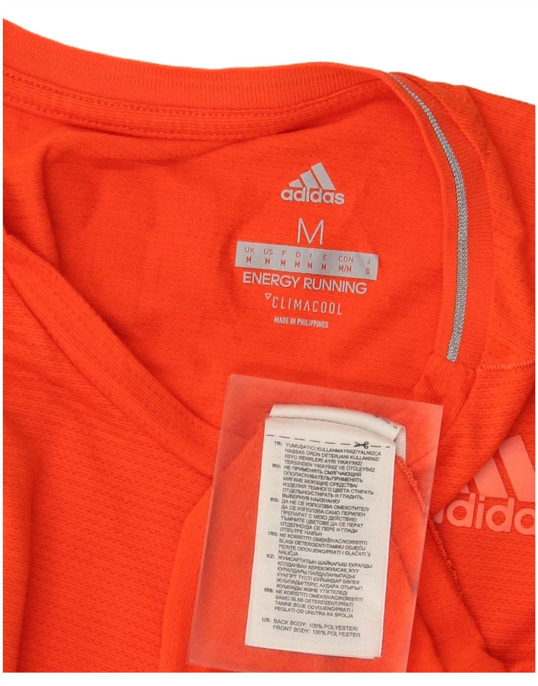 T-shirt Adidas Climacool da uomo Top in poliestere arancione medio