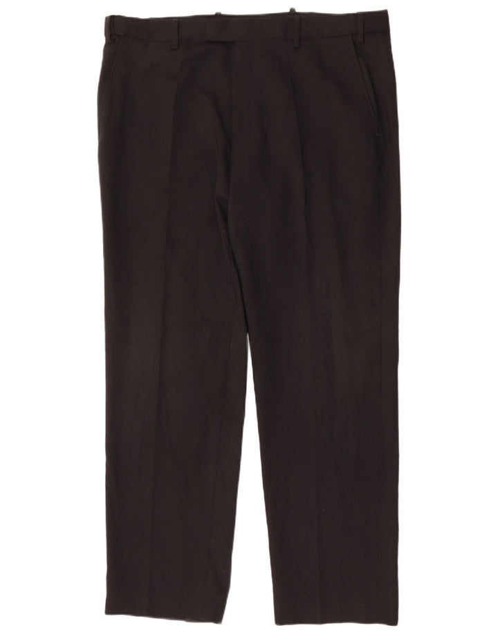 Pantaloni da abito vestibilità regolare da uomo Marks & Spencer W38 L31 lana nera
