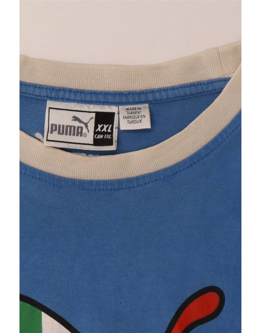 Puma Mens Graphic T-Shirt Top 2XL Blue Colourblock