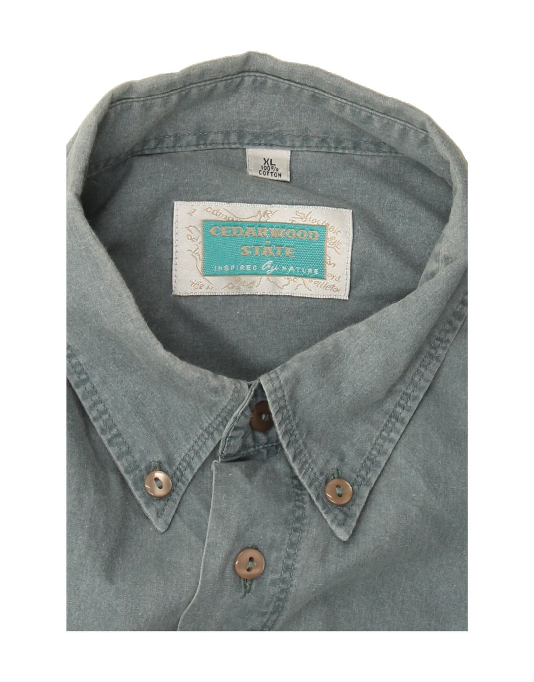 CEDARWOOD STATE Mens Shirt XL Blue Cotton Vintage Cedarwood State and Second-Hand Cedarwood State from Messina Hembry 