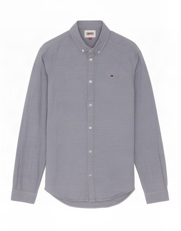 Camicia slim fit da uomo Tommy Hilfiger XS in cotone blu