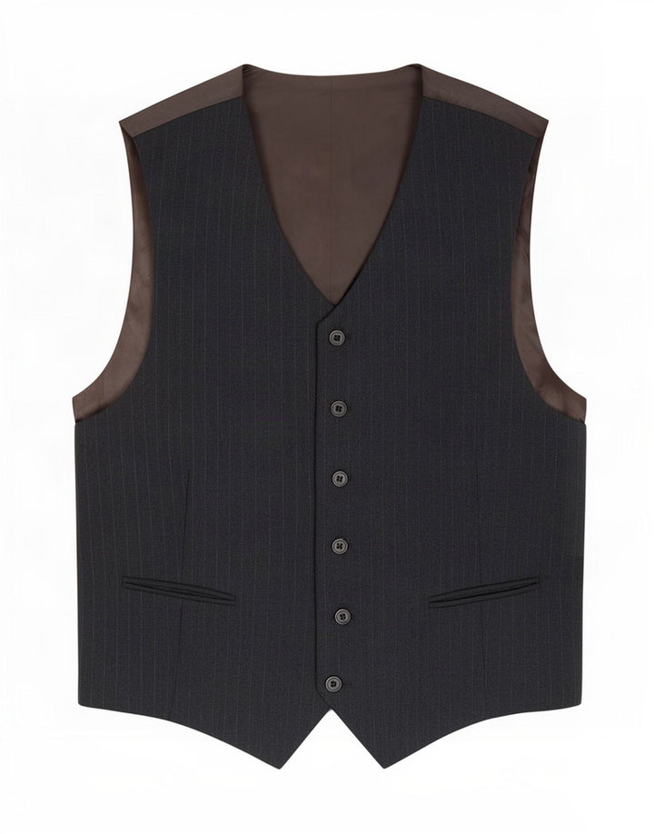 Gilet Vintage da Uomo IT 48 Gessato Grigio Medio