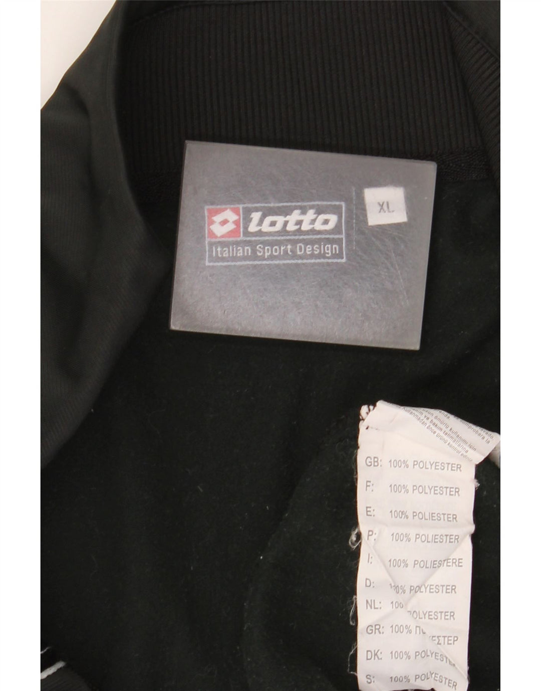 Giacca da tuta da uomo Lotto XL nera in poliestere