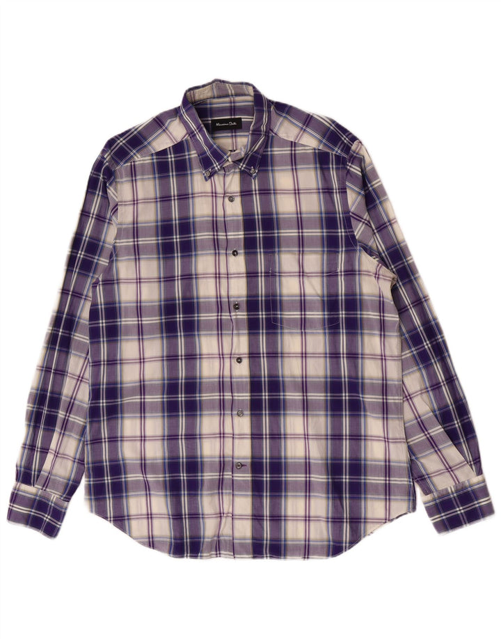 Camicia da uomo Massimo Dutti a quadri viola grandi