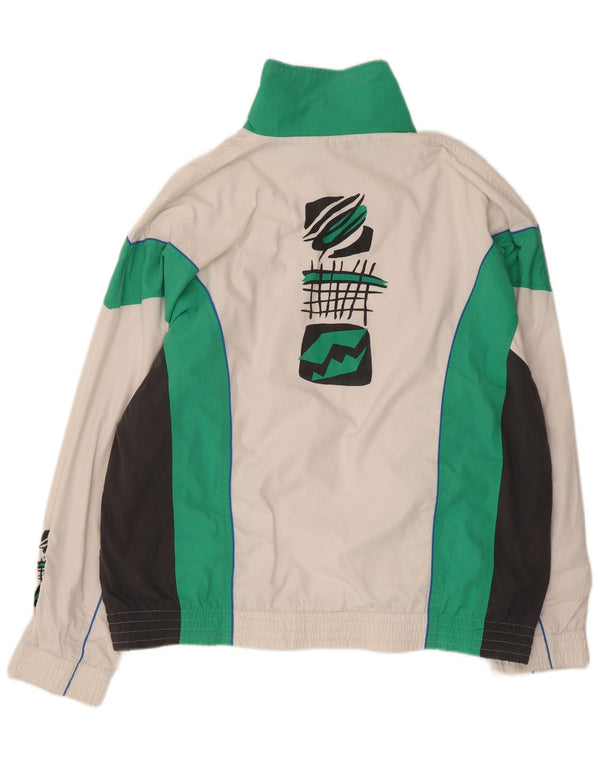 Giacca da ginnastica grafica da uomo Lotto XL bianca a blocchi di colore