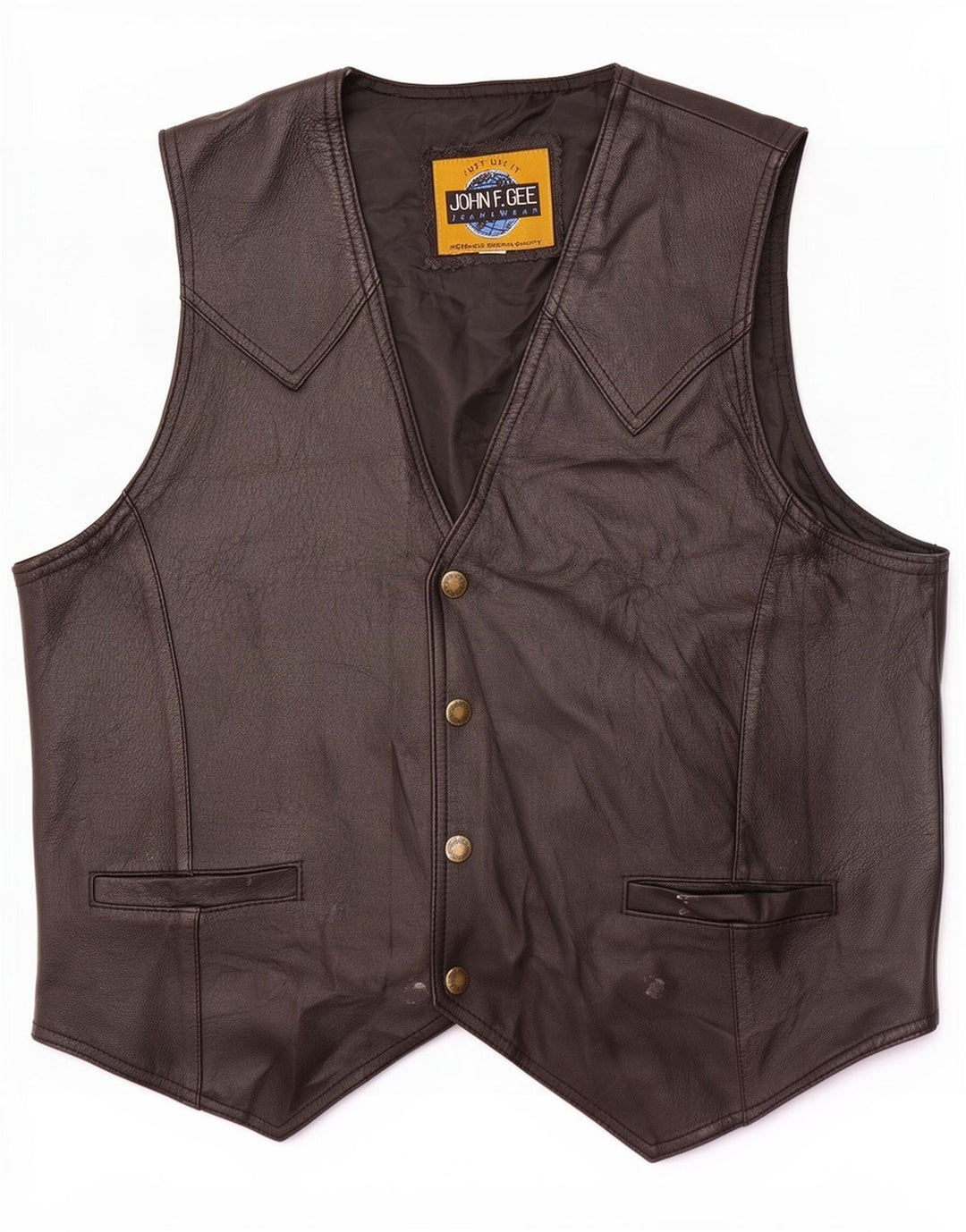 Gilet in pelle da uomo John F Gee grande nero