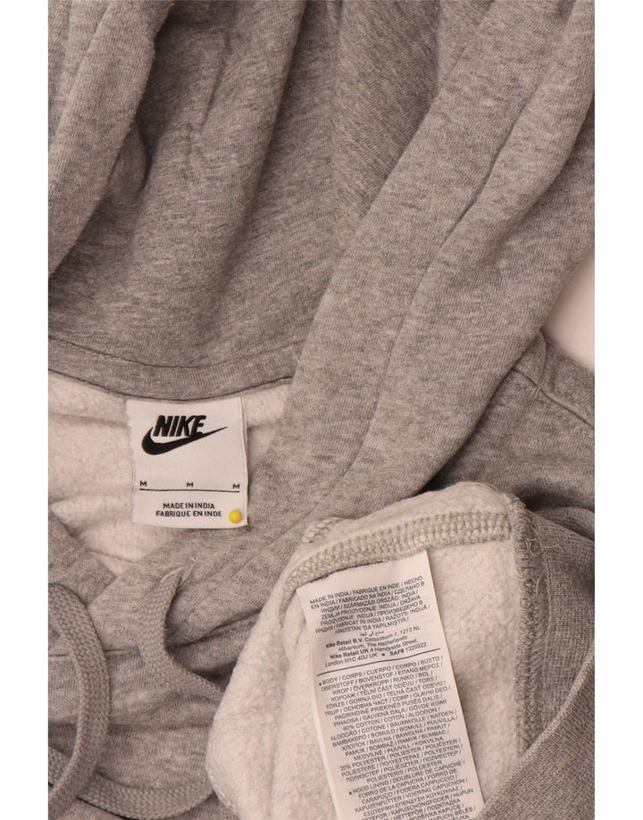 Felpa con cappuccio da uomo Nike in cotone mélange grigio medio
