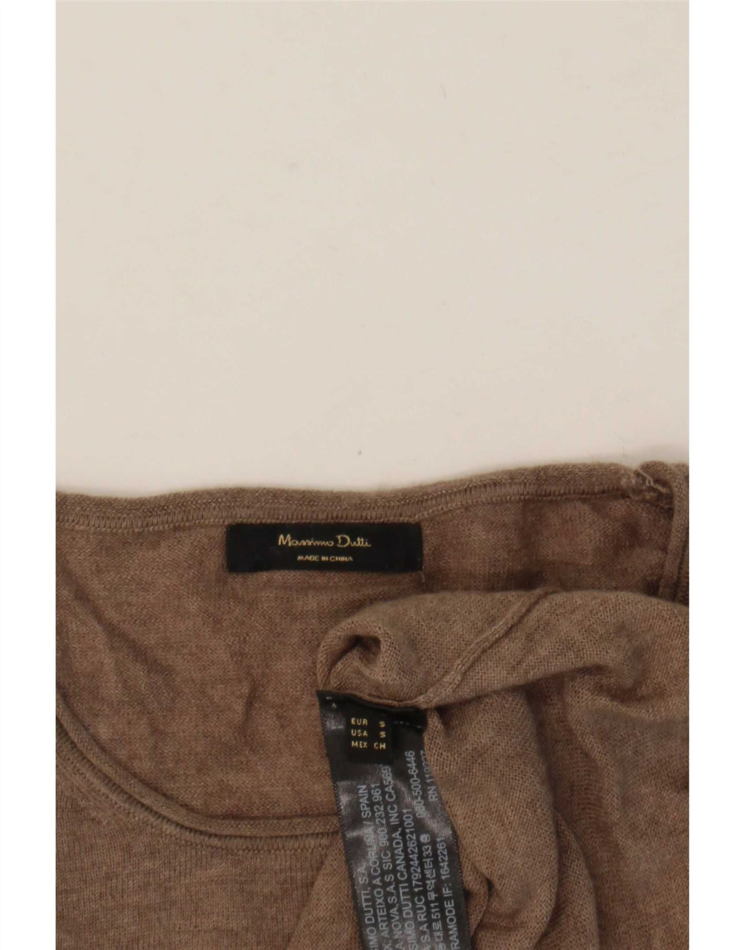 Maglione maglione girocollo da donna Massimo Dutti UK 10 piccolo marrone