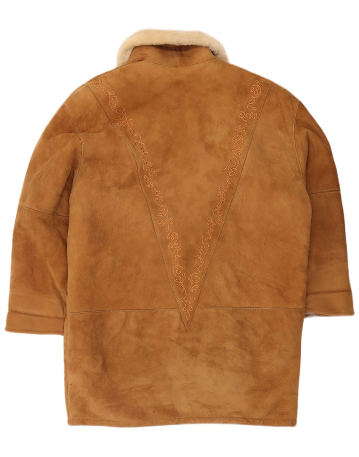 Cappotto oversize in shearling vintage da donna IT 44 Shearling marrone medio