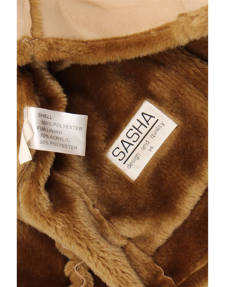 SASHA Womens Sherpa Gilet UK 14 Medium Beige Polyester Vintage Sasha and Second-Hand Sasha from Messina Hembry 