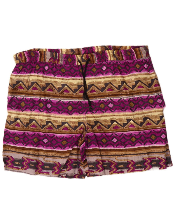 Pantaloncini da bagno da uomo Santostefano grandi in cotone Fair Isle multicolore