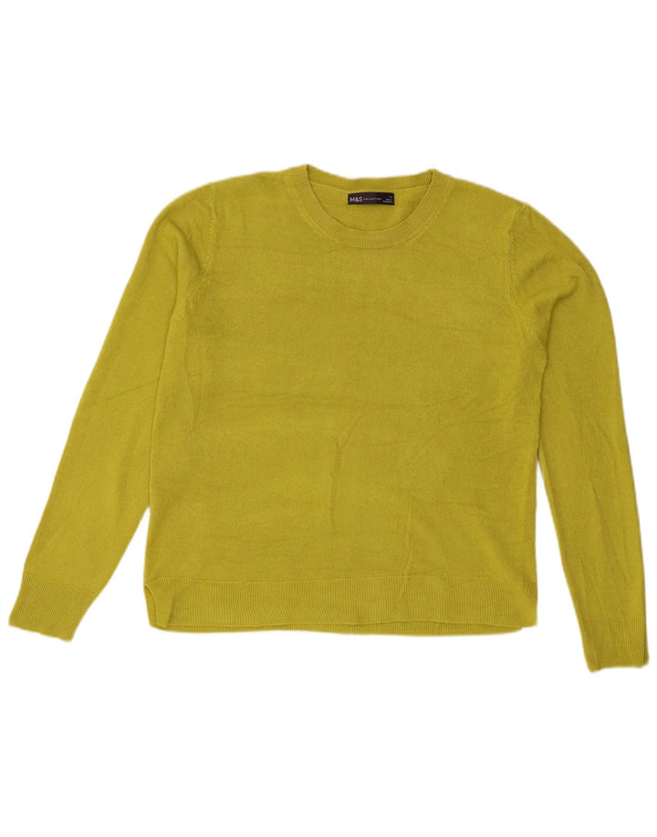 Maglione maglione girocollo da donna Marks & Spencer UK 12 Acrilico verde medio