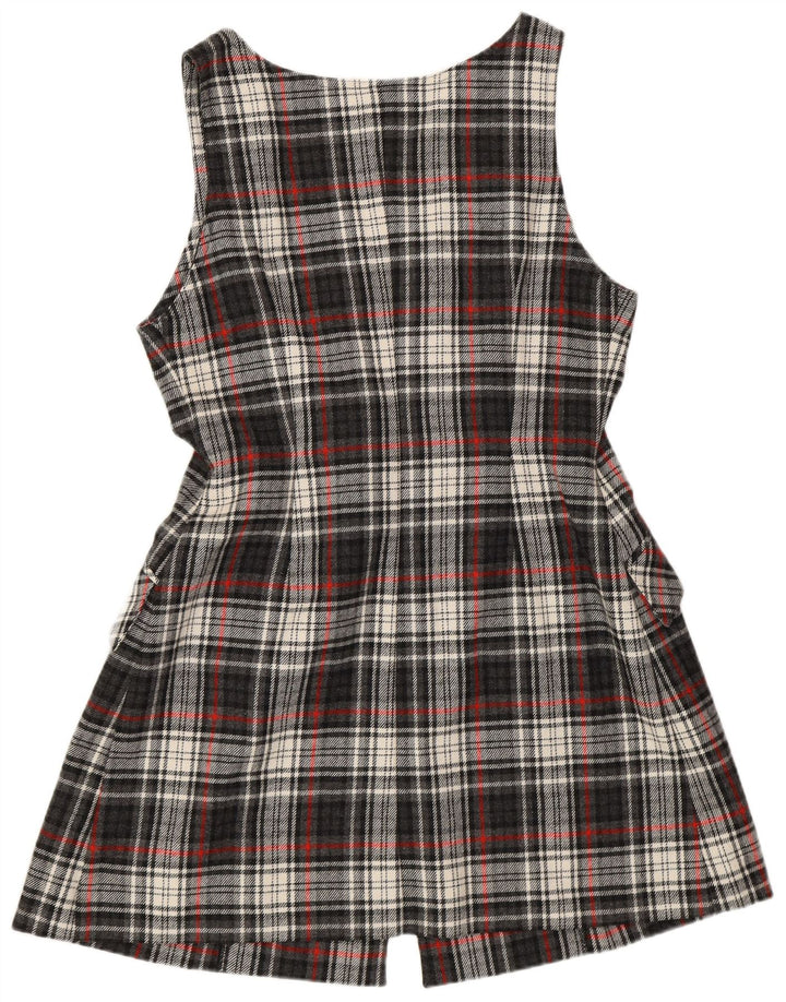 Abito scamiciato vintage da donna con vestibilità regolare IT 42 retrò scozzese grigio medio