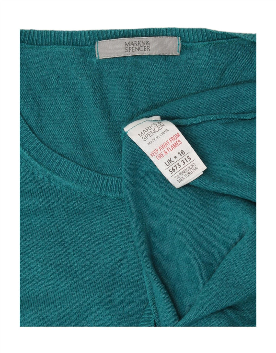 Maglione maglione con scollo a barca da donna Marks & Spencer UK 16 grande turchese