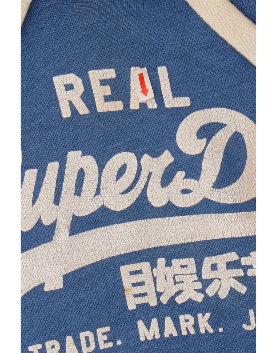 Felpa con cappuccio grafica da uomo Superdry grande in cotone blu