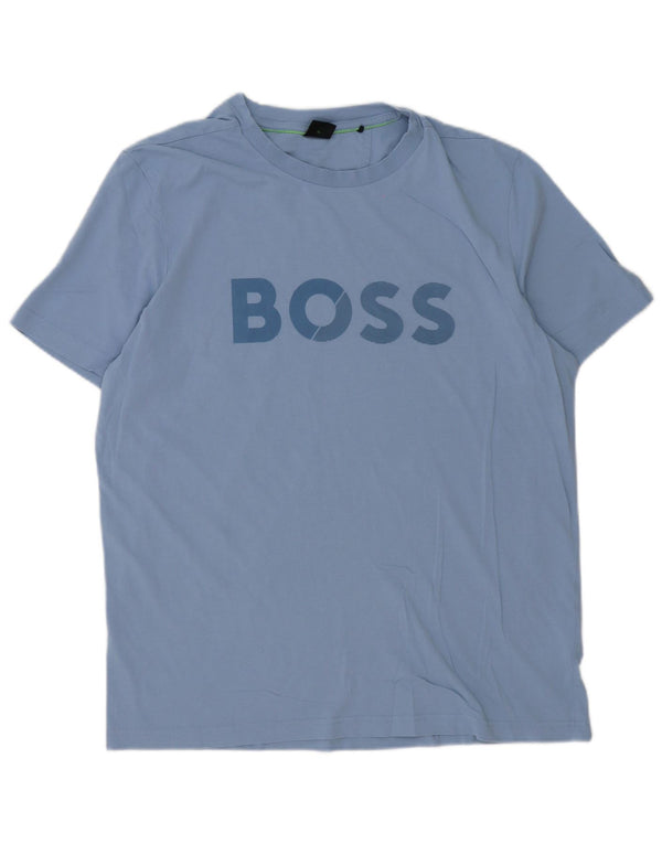 T-shirt grafica da uomo Hugo Boss Top XL in cotone blu