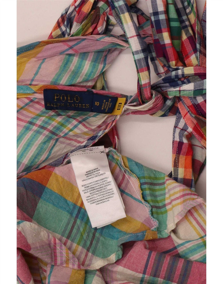 Abito Halter da donna Polo Ralph Lauren US 10 grande patchwork multicolore