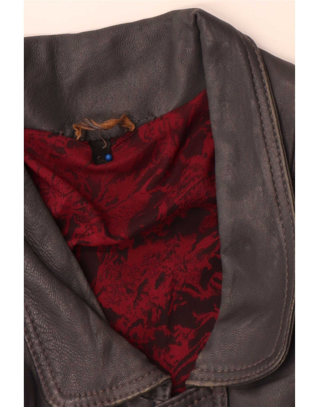 Giacca in pelle vintage da uomo IT 60 4XL Grigia
