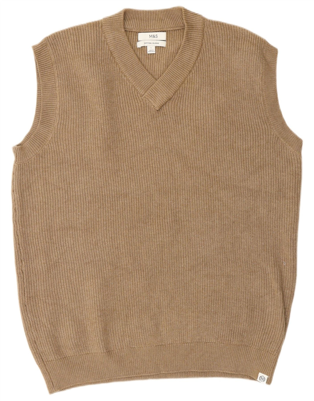Canottiera da uomo Marks & Spencer, grande, in poliestere beige