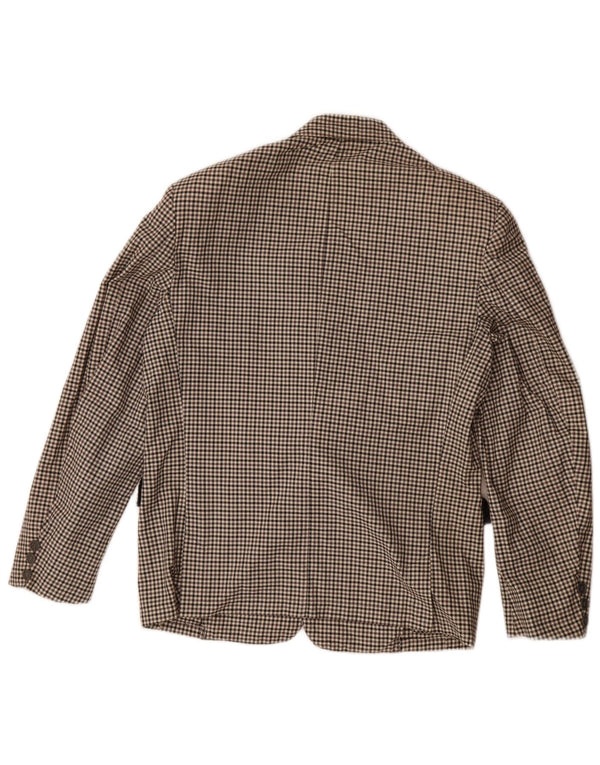 Giacca blazer da uomo a 2 bottoni Wampum UK 38 a quadretti grigio medio