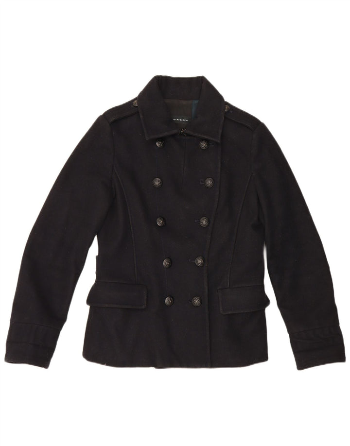 Cappotto Caban Donna Massimo Rebecchi IT 44 Medio Blu Navy Lana