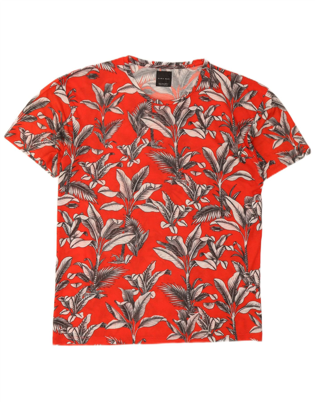 T-shirt da uomo Zara Top grande rosso floreale