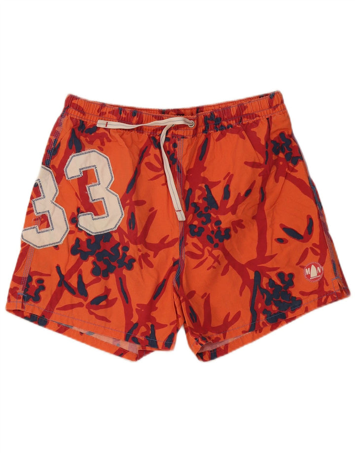 Pantaloncini da bagno grafici da uomo Murphy & Nye grandi in cotone arancione