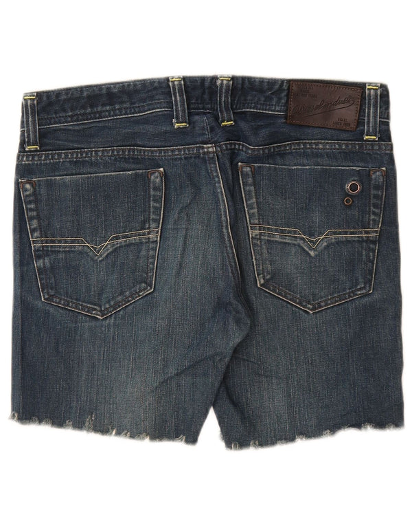 DIESEL Pantaloncini di jeans invecchiati con retro viker da donna W30 in cotone blu medio