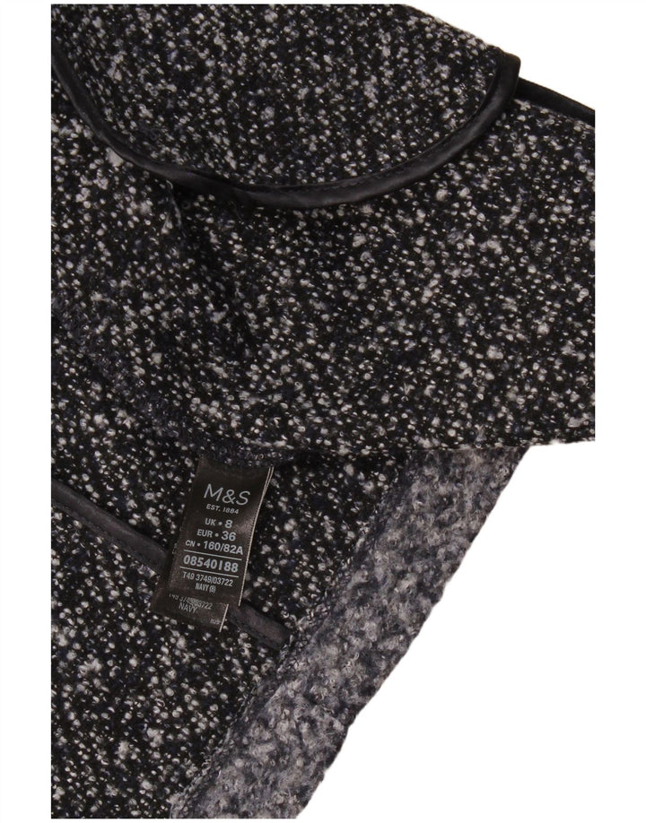 Soprabito aperto da donna Marks & Spencer UK 8 piccolo poliestere screziato blu navy