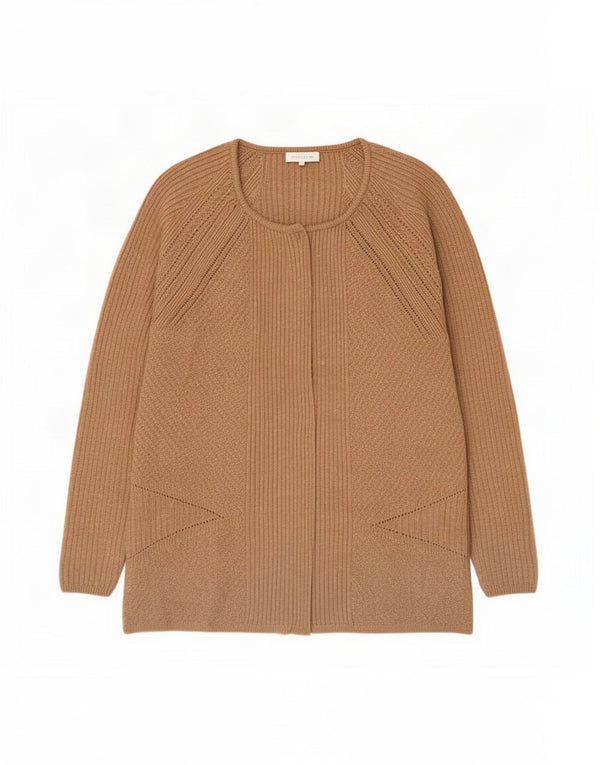 Maglione cardigan da donna Marks & Spencer UK 16 Large Beige Viscosa