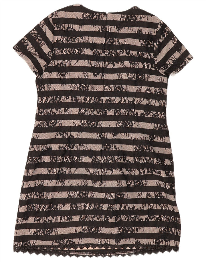 MONSOON Womens Sheath Dress UK 18 XL Black Striped Polyester