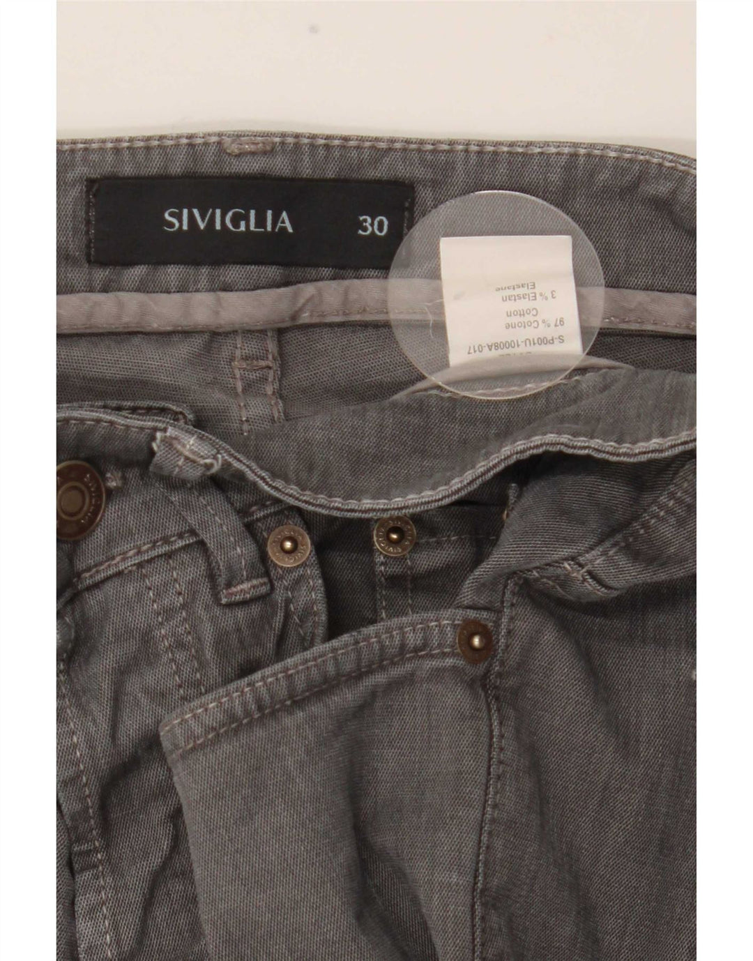 Jeans dritti da uomo SIVIGLIA W30 L32 in cotone grigio