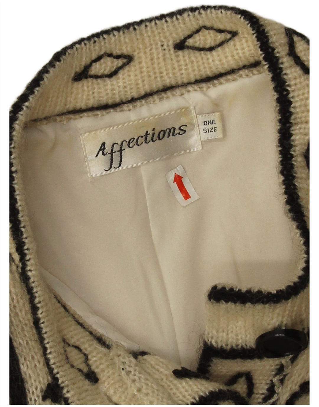 Affections Maglione cardigan lungo da donna Taglia unica Mohair floreale bianco