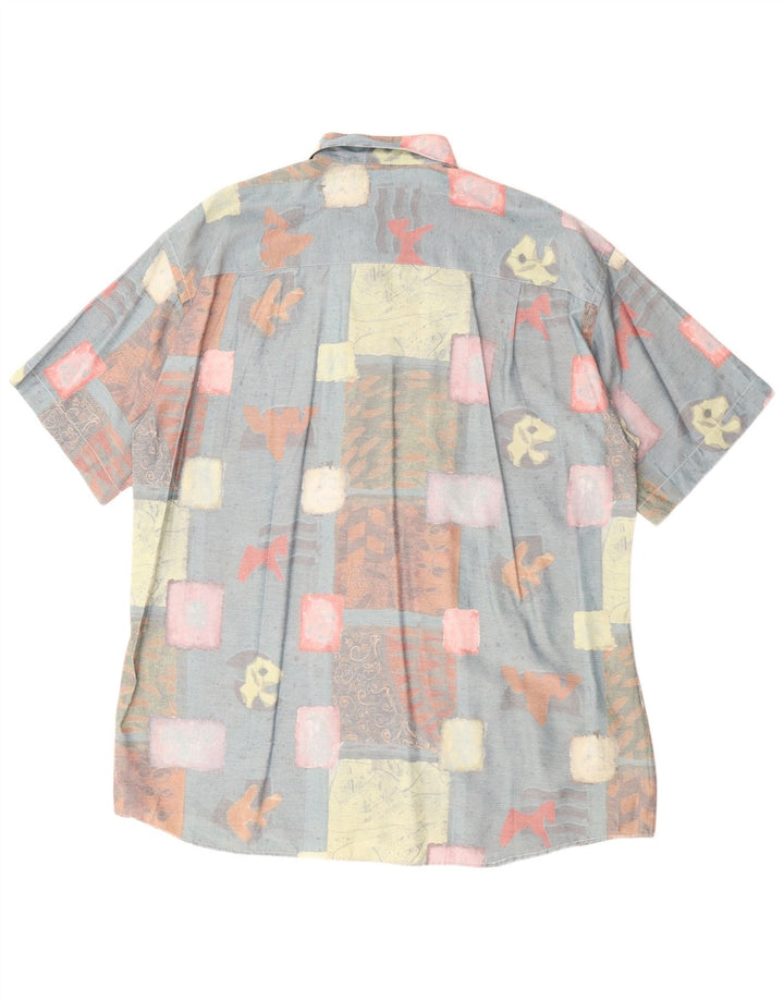 Camicia a maniche corte da uomo Canda taglia 41/42 16 1/2 grande patchwork blu