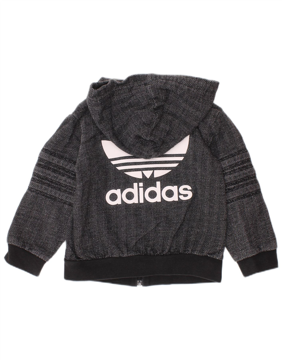 Maglione con cappuccio e zip grafica ADIDAS per neonati 9-12 mesi Chevron grigio