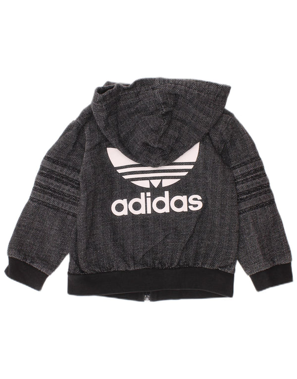 Maglione con cappuccio e zip grafica ADIDAS per neonati 9-12 mesi Chevron grigio