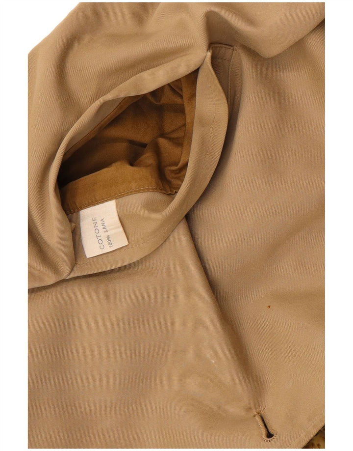 Soprabito reversibile da donna vintage UK 14 cotone a quadri beige medio