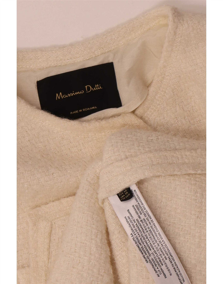 Massimo Dutti Giacca blazer oversize da donna a 4 bottoni UK 6 XS Bianco sporco