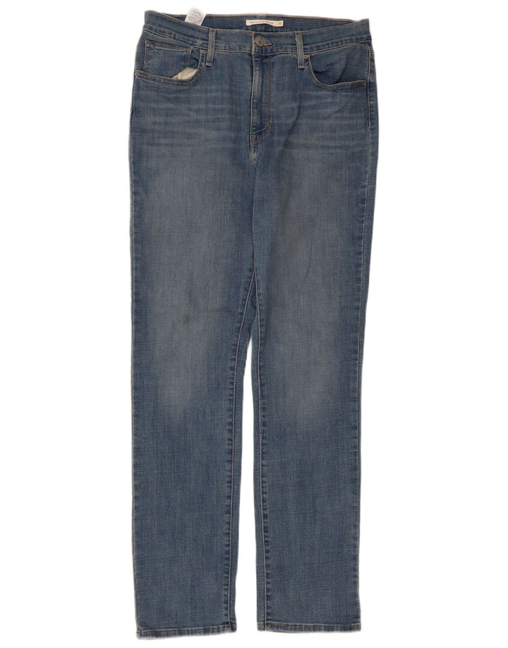 Jeans dritti a vita alta Levi's 724 da donna W32 L32 cotone blu