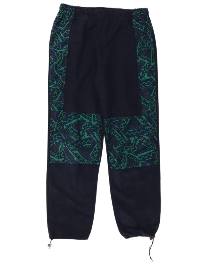 Pantaloni da tuta da uomo vintage da jogging grandi blu navy geometrici