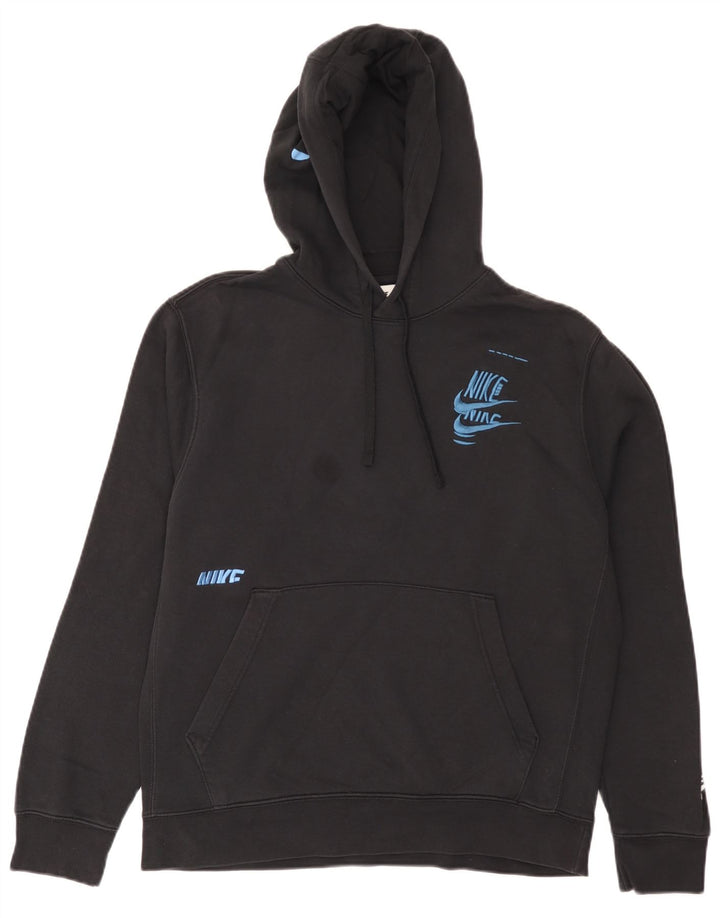 Felpa con cappuccio grafica Nike da uomo in cotone nero medio