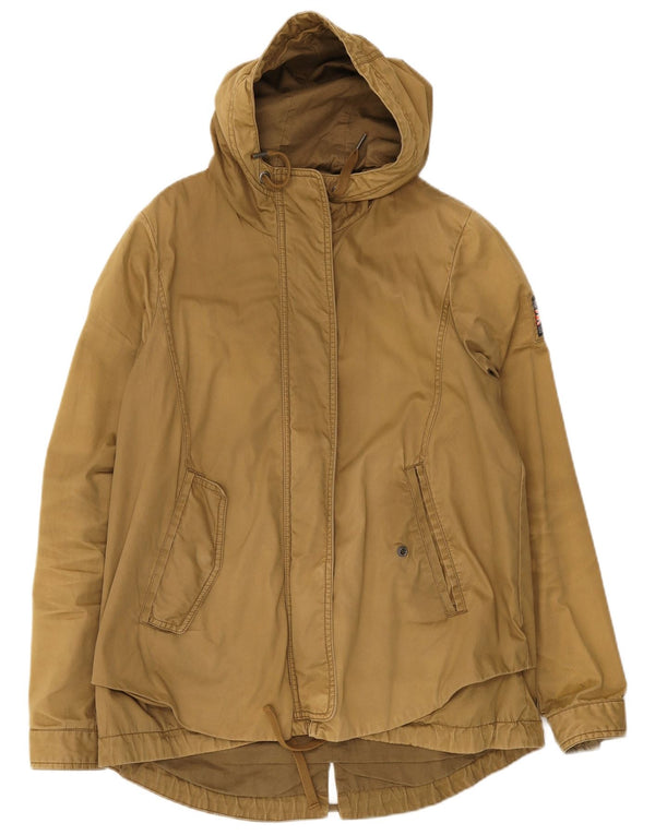 Giacca parka da donna con cappuccio Superdry UK 14 cotone kaki medio