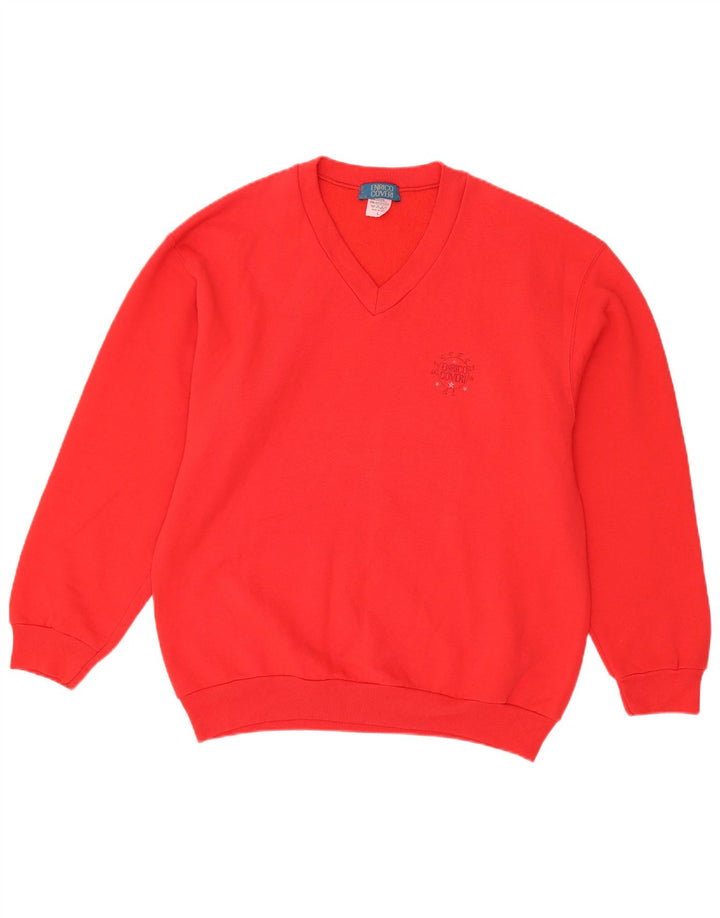 Enrico Coveri Felpa Uomo Maglione Large Rosso Cotone