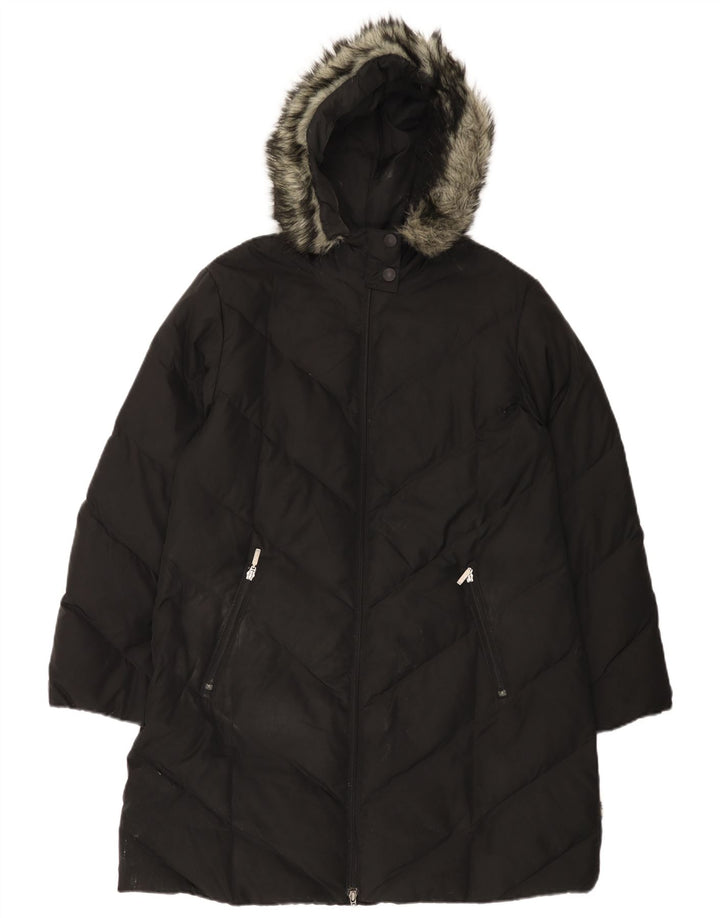 Cappotto imbottito con cappuccio da donna Per Una UK 16 grande poliestere nero