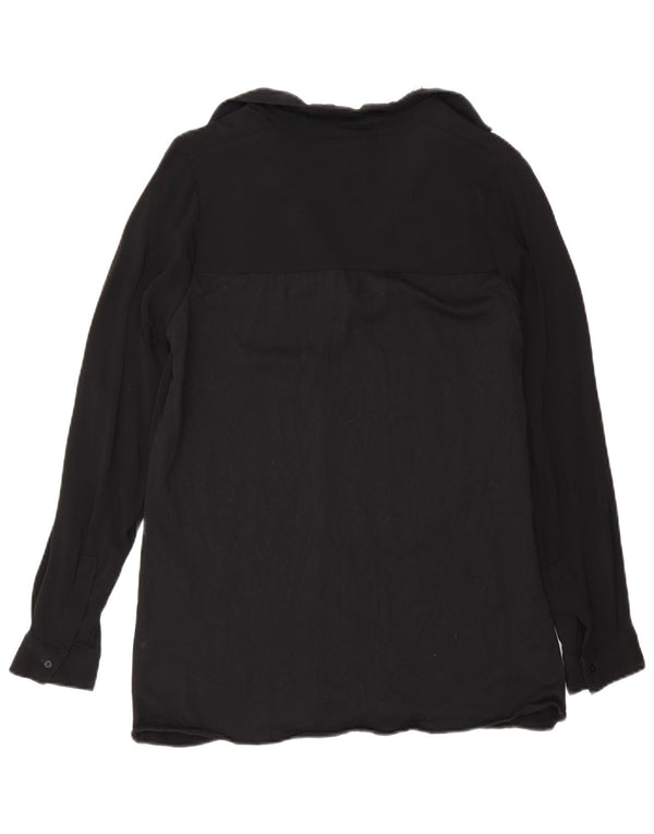 Camicetta a maniche lunghe da donna Massimo Dutti UK 10 piccola viscosa nera